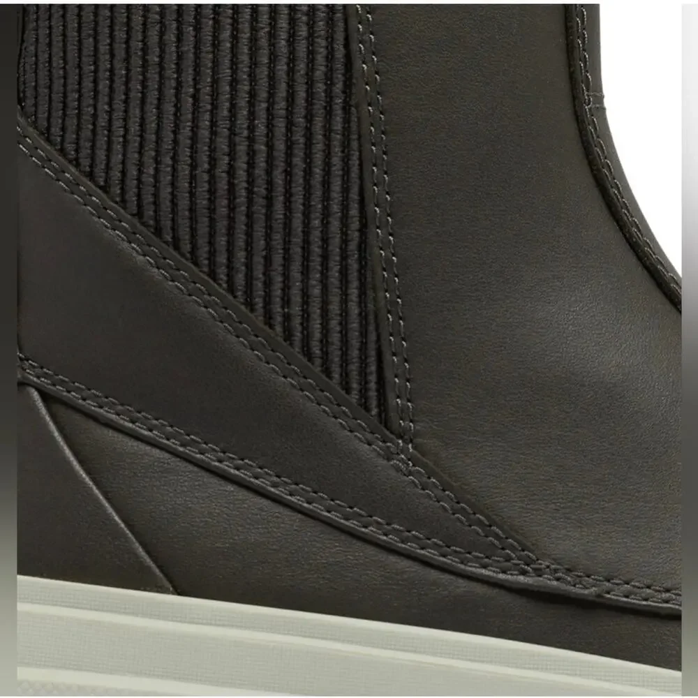 Sorel Black and White Platform Chelsea Ankle Boots